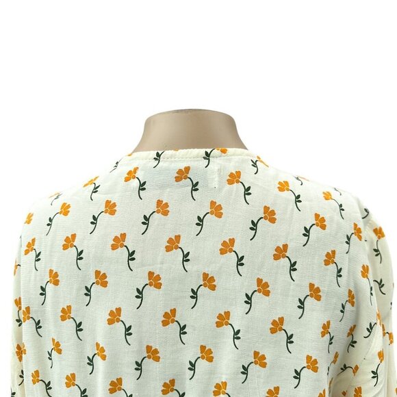 Faithfull The Brand Tie Waist‎ La Guardia Crop Top Marje Orange Floral Womens 4 - Picture 8 of 16